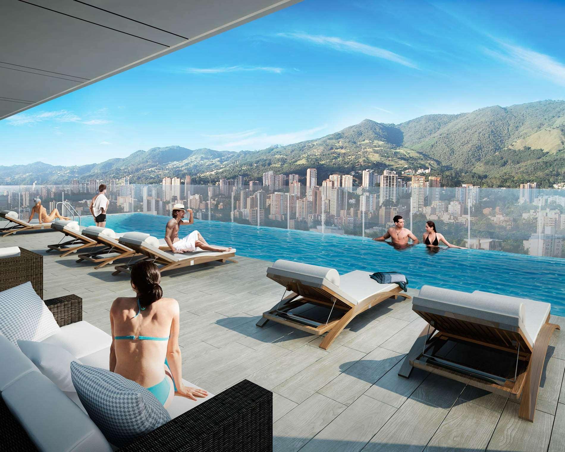Hotel York Luxury Suites Medellin By Preferred Dış mekan fotoğraf Sky Pool